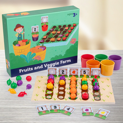 Simulate Farm Kids Wooden Toys Fruits Vegetables Harvest Grow Toys