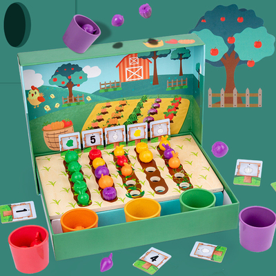 Simulate Farm Kids Wooden Toys Fruits Vegetables Harvest Grow Toys